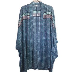 Victoria Secret Kaleidoscope M/L 100% Viscose wrap floral kimono cardigan